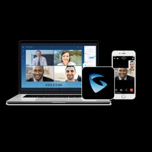 VoIP softphone app for video calls and collaboration on laptop and mobile